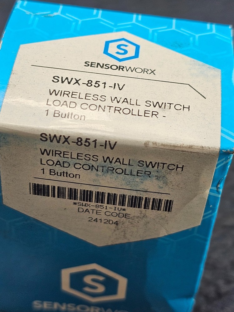 SENSORWORX SWX-851-IV: Wireless Ivory Wall Switch 1 Button Light Controller