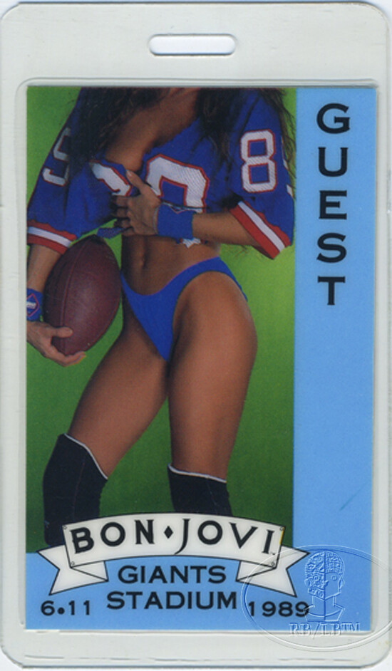 BON JOVI 1989 Laminated Backstage Pass Giants Stadium