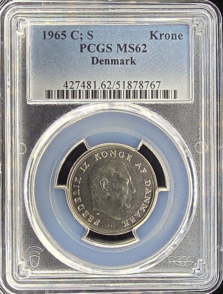 1965 Denmark Frederik IX Krone | PCGS MS62