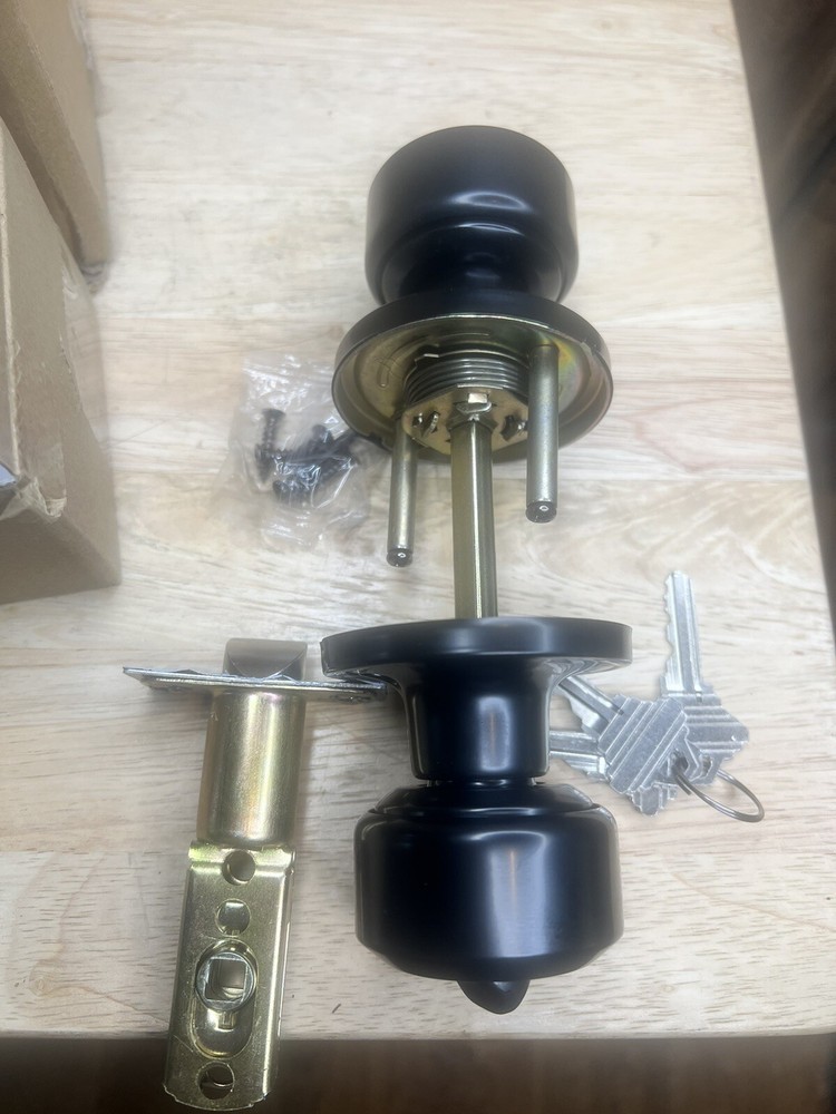 KNOBWELL 6 Pack Keyed Alike Entry Door Knobs Black