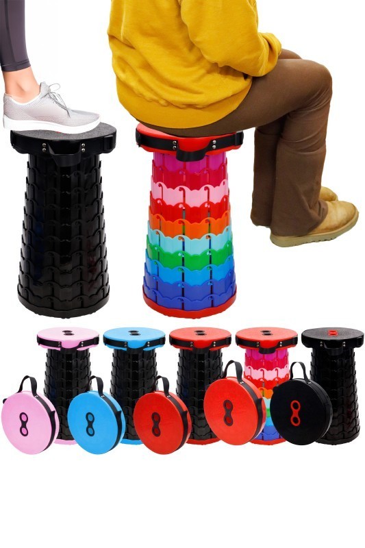 Portable Telescoping Stool Black