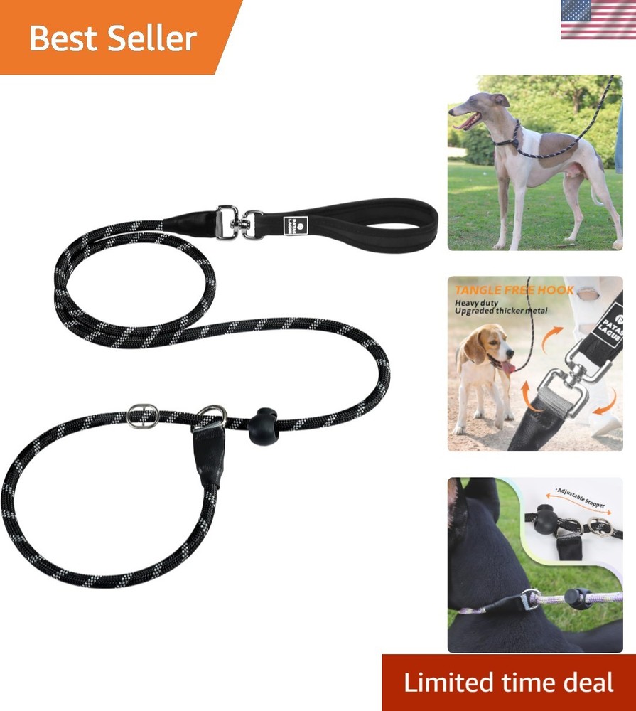 5 FT Reflective Slip Lead Dog Leash - Heavy Duty, Easy Training Solution