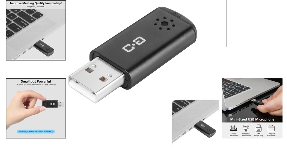 Mini USB Microphone - Noise Reduction & Plug-and-Play for Clear Communication
