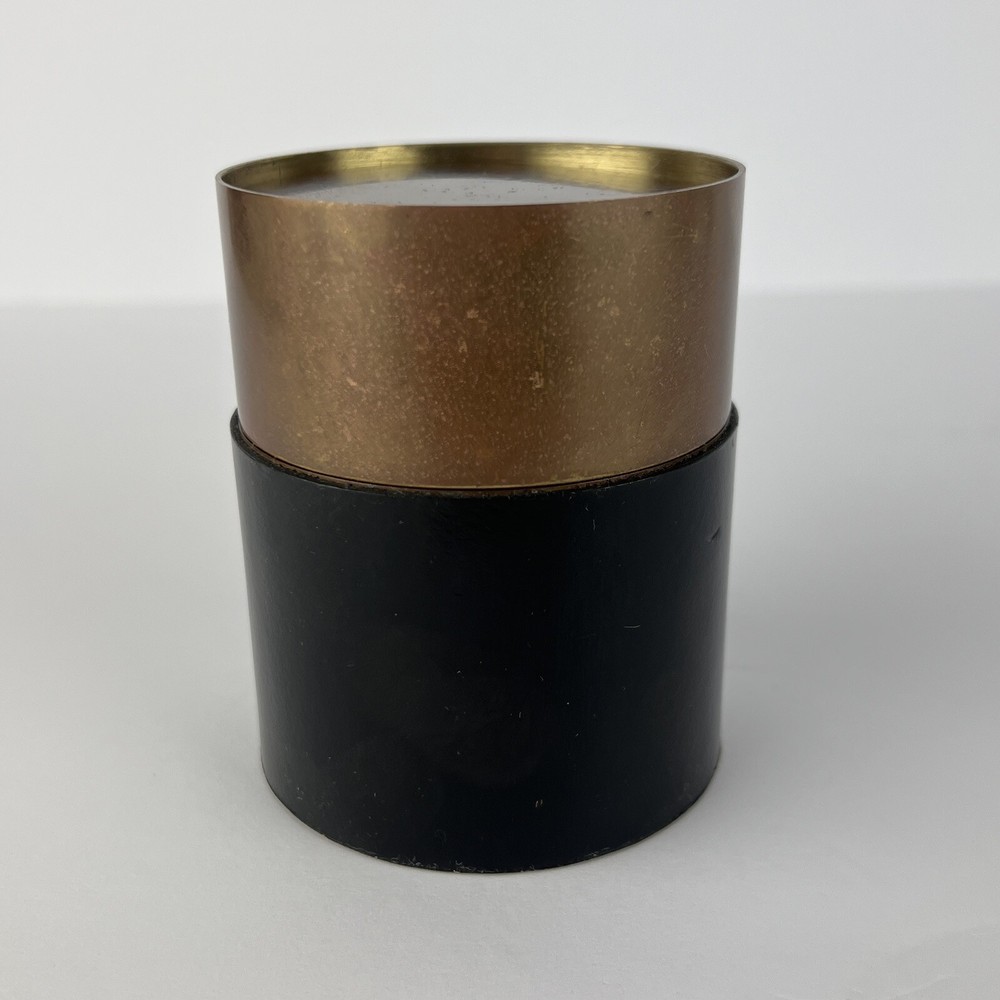 Vtg Cigarette Box Germany Brass Leather