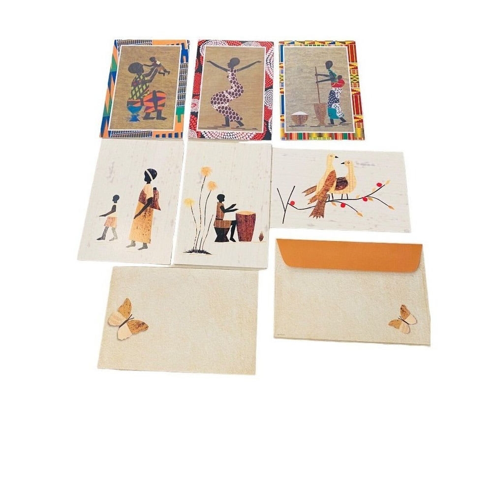 12 New Blank Inside Notecard and Envelope 6" x4" 2 Different Patterns
