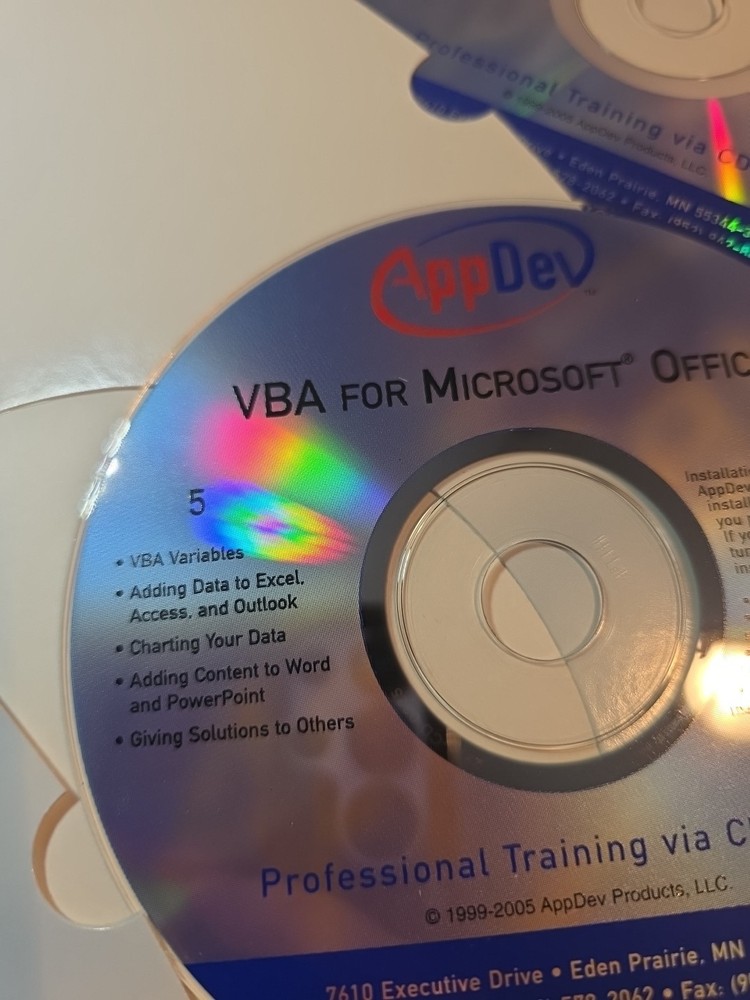 VBA CD Course. App Dev. 5 Cds. 2 Levels. Foundations And Solutions