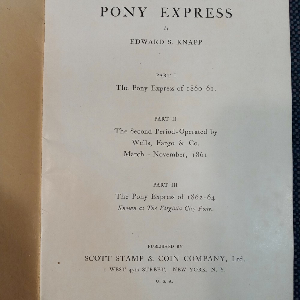 Pony Express By Edward S. Knapp 1936