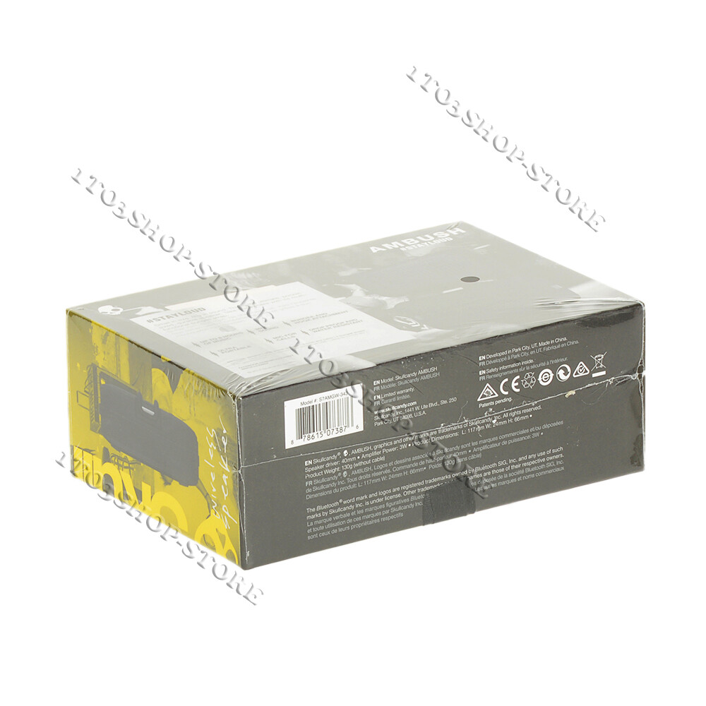 Skullcandy Ambush Drop-proof Bluetooth Mini Portable Speaker Black Microphone