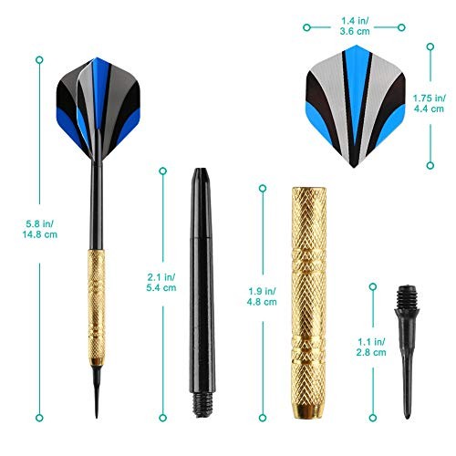 12 Pcs Darts Plastic Tip, Soft Tip Darts Set, 14g Red ,Blue, Green-Classic