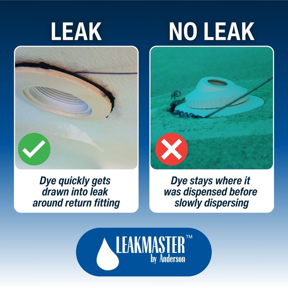 Leakmaster Pool Leak Detection Kit – 8 oz Blue Dye with 1 Count,
