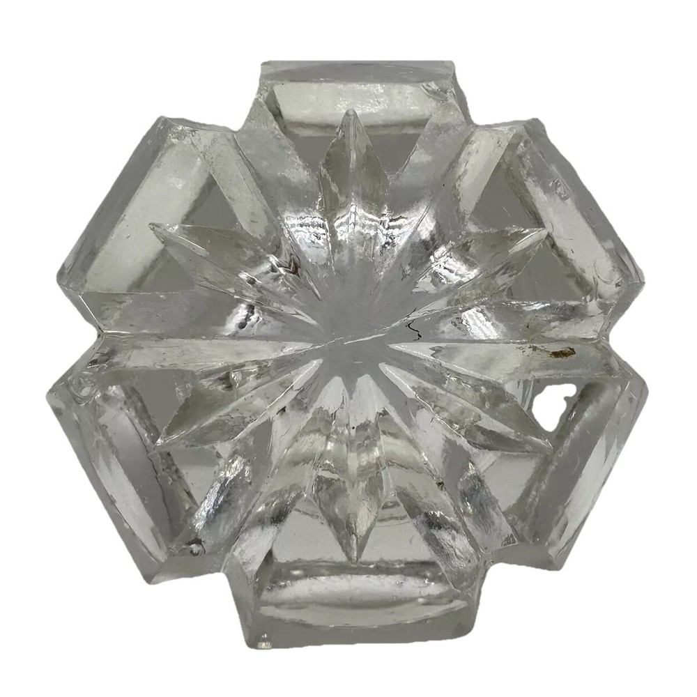Antique 3 EAPG Notched Panel Hexagonal Open Salt Cellars Dips