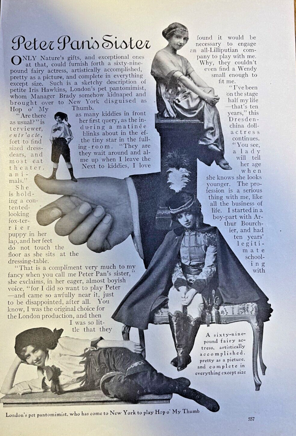 1914 Actress Iris Hawkins illustrated