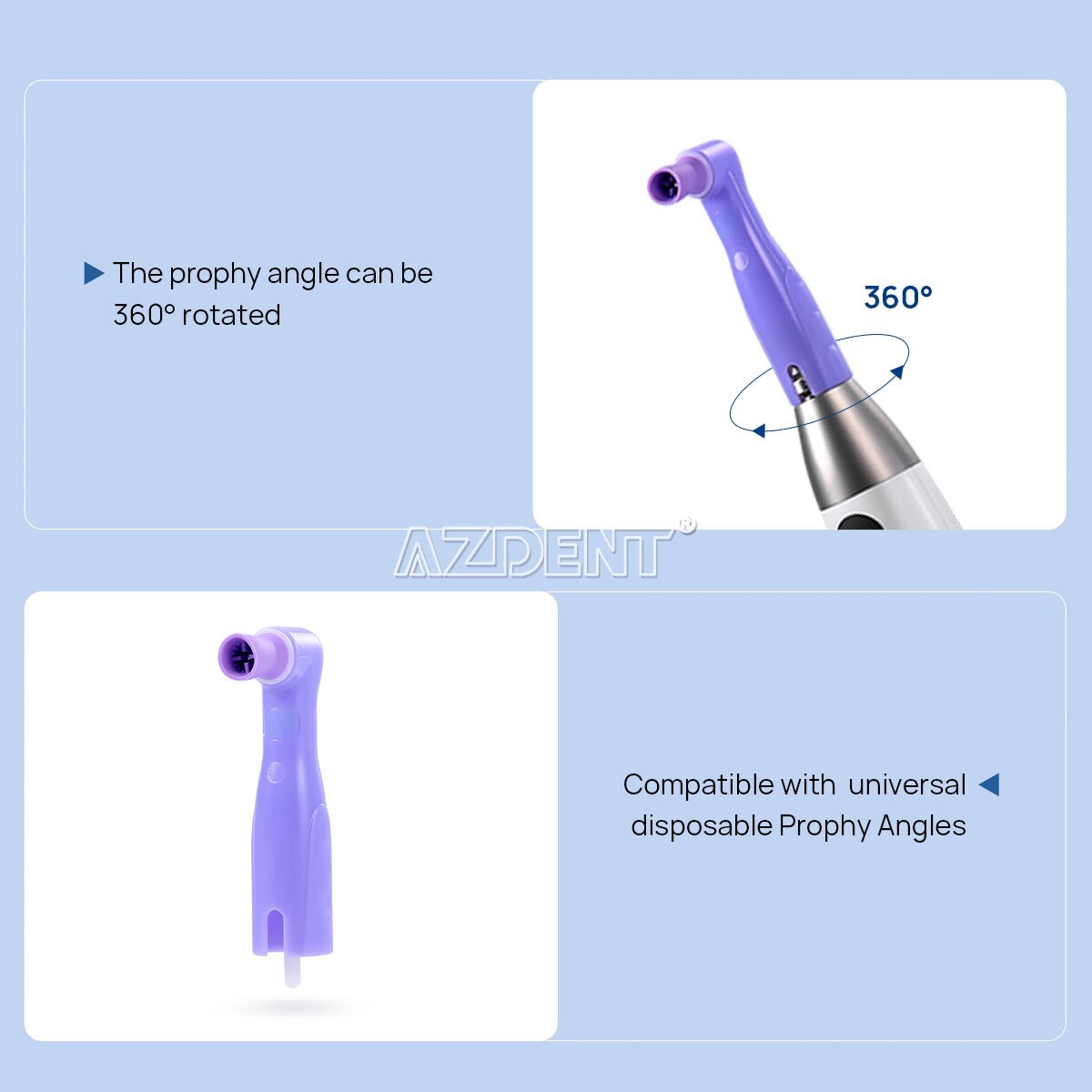 AZDENT Dental Cordless Hygiene Prophy Polishing Handpiece 360° Swivel
