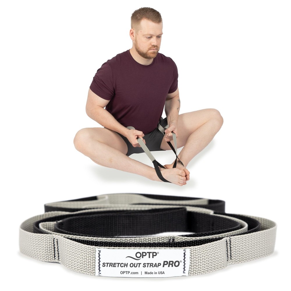 OPTP Stretch Out Strap Pro with Stretching Exercise Book, 11 Loop Stretching ...