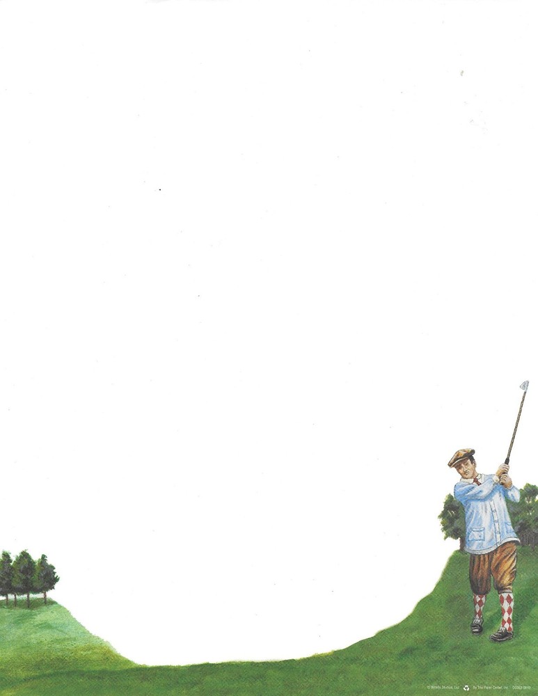 Classic Argyle Golf Golfer Designer Letter Computer Paper -  12 sheets