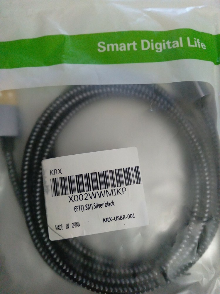 6ft 1.8m Silver Black KRX-USB digital cable/ cord