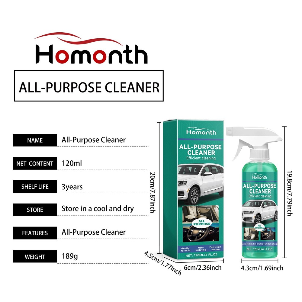 Homonth car interior foam cleaner