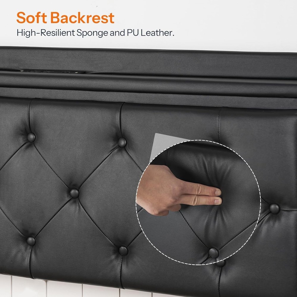 Queen Bed Frame with Headboard Upholstered Bed Frame Metal Platform Frame