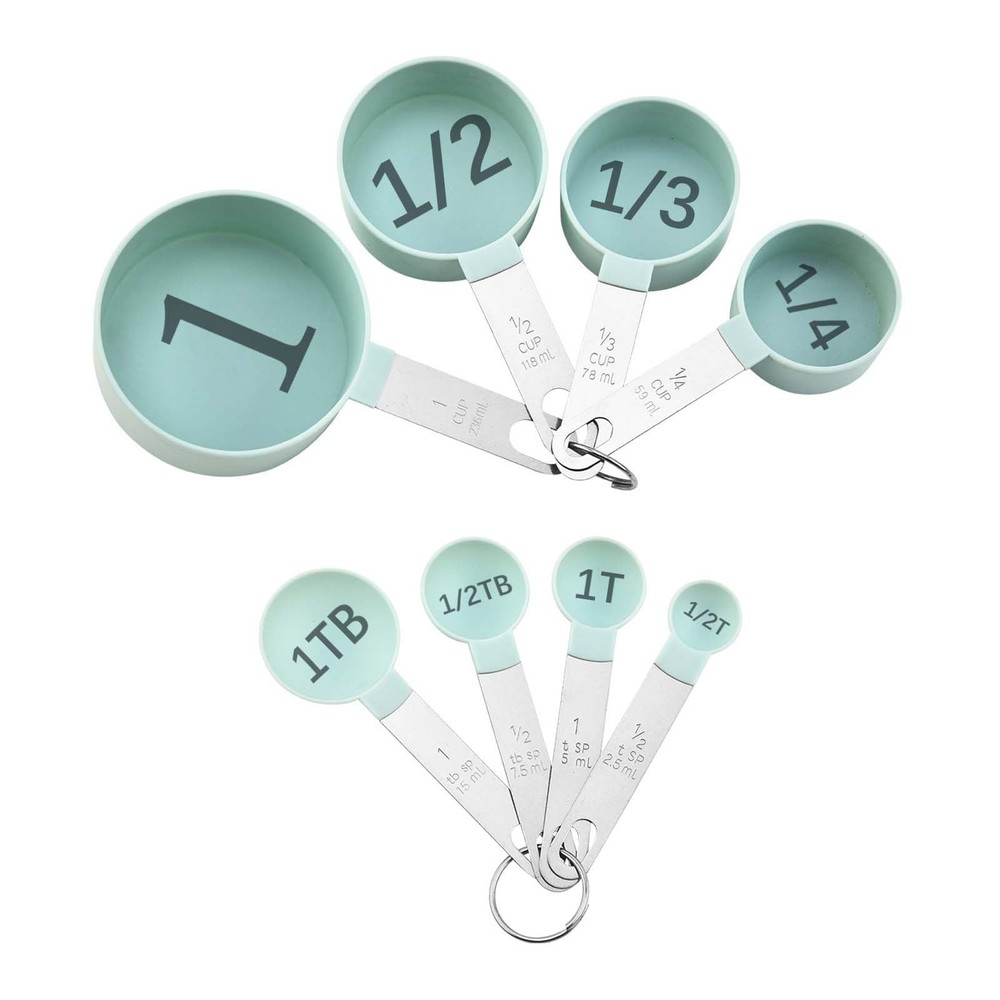 Easy to Read Measuring Cups & Spoons Set for Visually Impaired, Stackable,Lar...