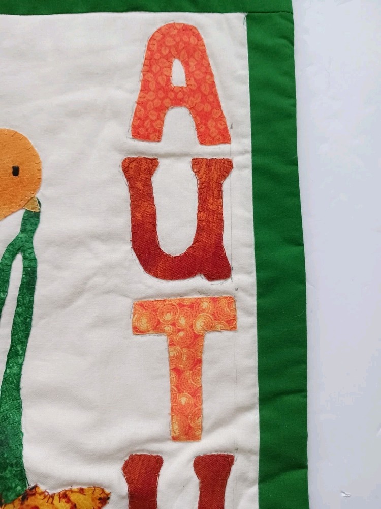 Charming Homemade Small Autumn Patchwork Quilt Wall Hanging