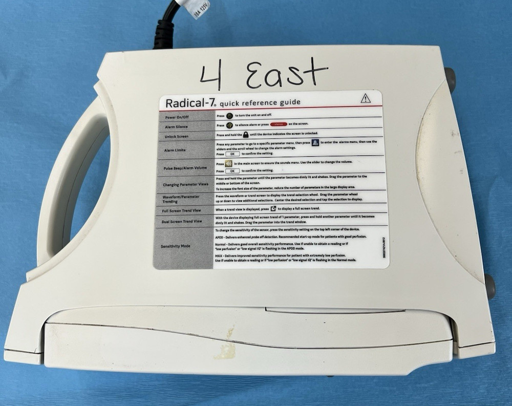 Masimo Radical 7 Touch Screen Pulse Oximeter With Docking Station.