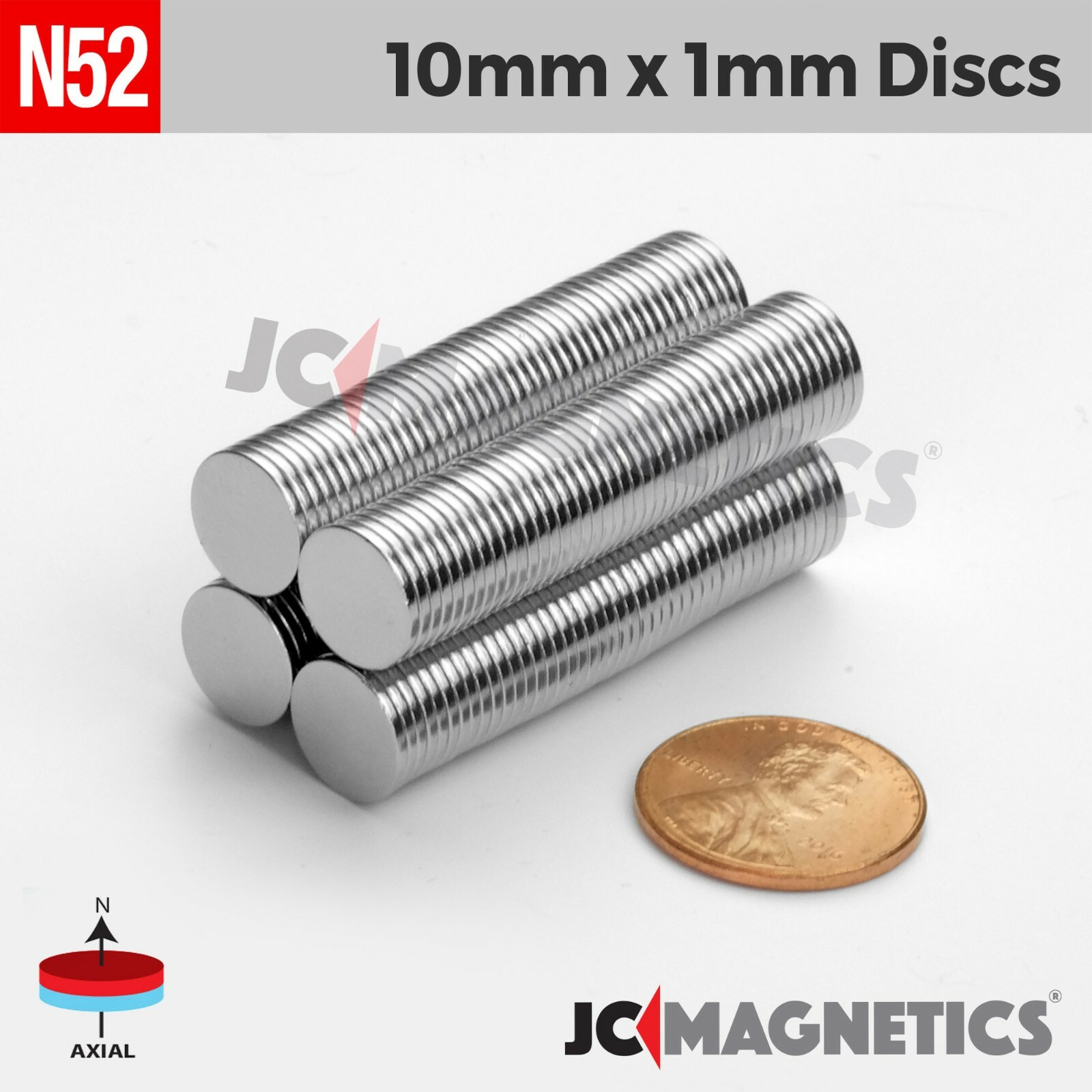 10mm x 1mm N52 Strong Round Disc Rare Earth Neodymium Thin Magnet 10x1mm