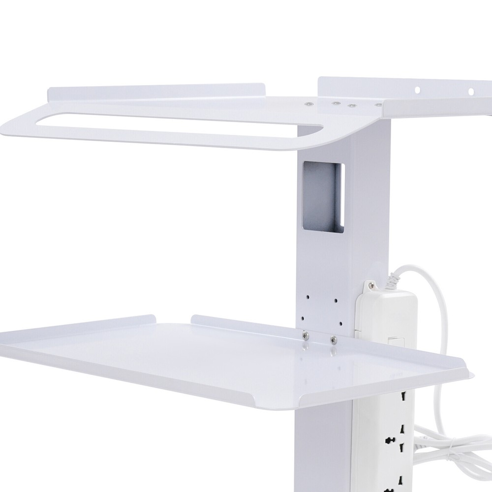 Rolling PC Cart Mobile Computer Workstation Stand Adjustable Desk For HomeOffice