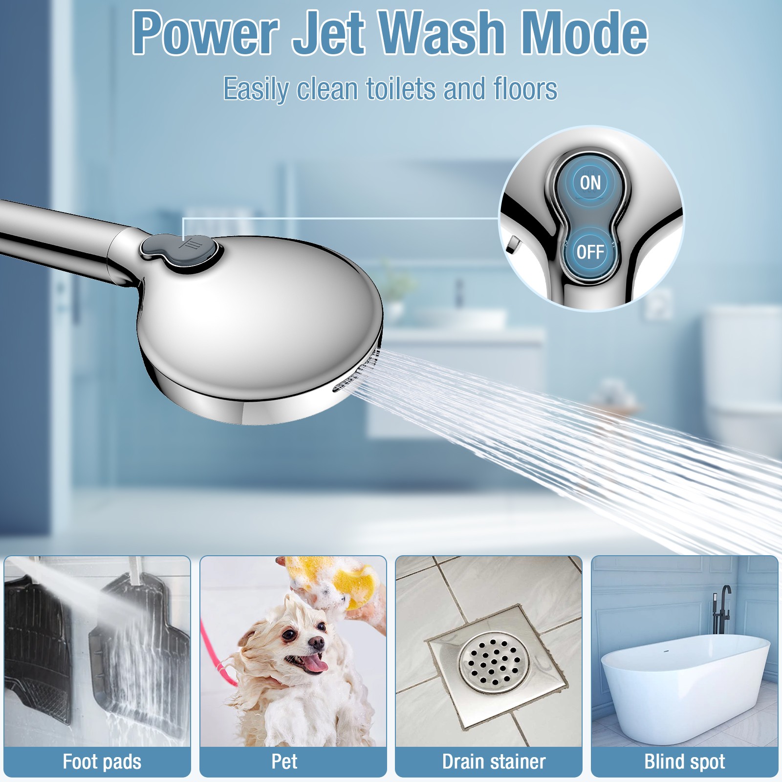 9 Spray Settings High Pressure shower Head with Filter, Handheld Rainfall Combo