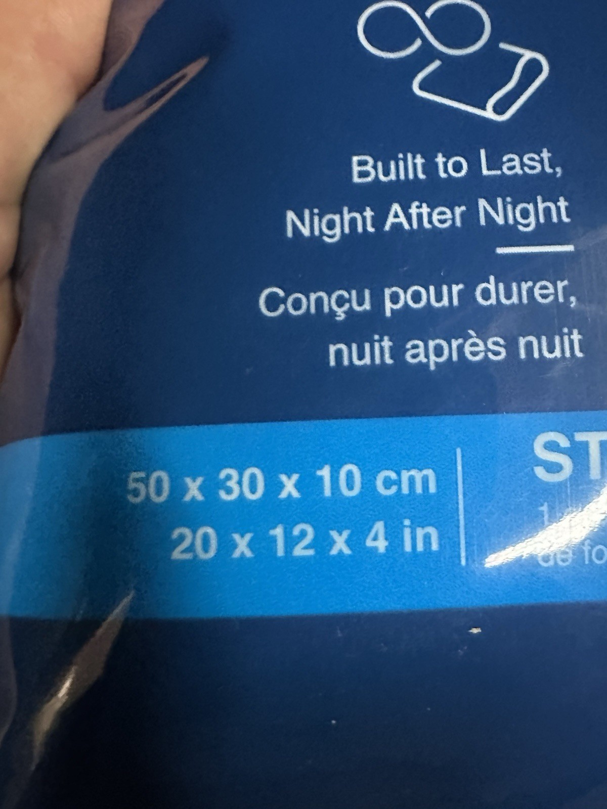 Derila Cervical Memory Foam Pillow 20x12x4 In Supports Spine & Neck 50x30x10cm