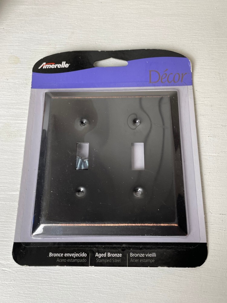 Amerelle Decor Oversized Aged Bronze Wallplate Light Switch 2 Toggle