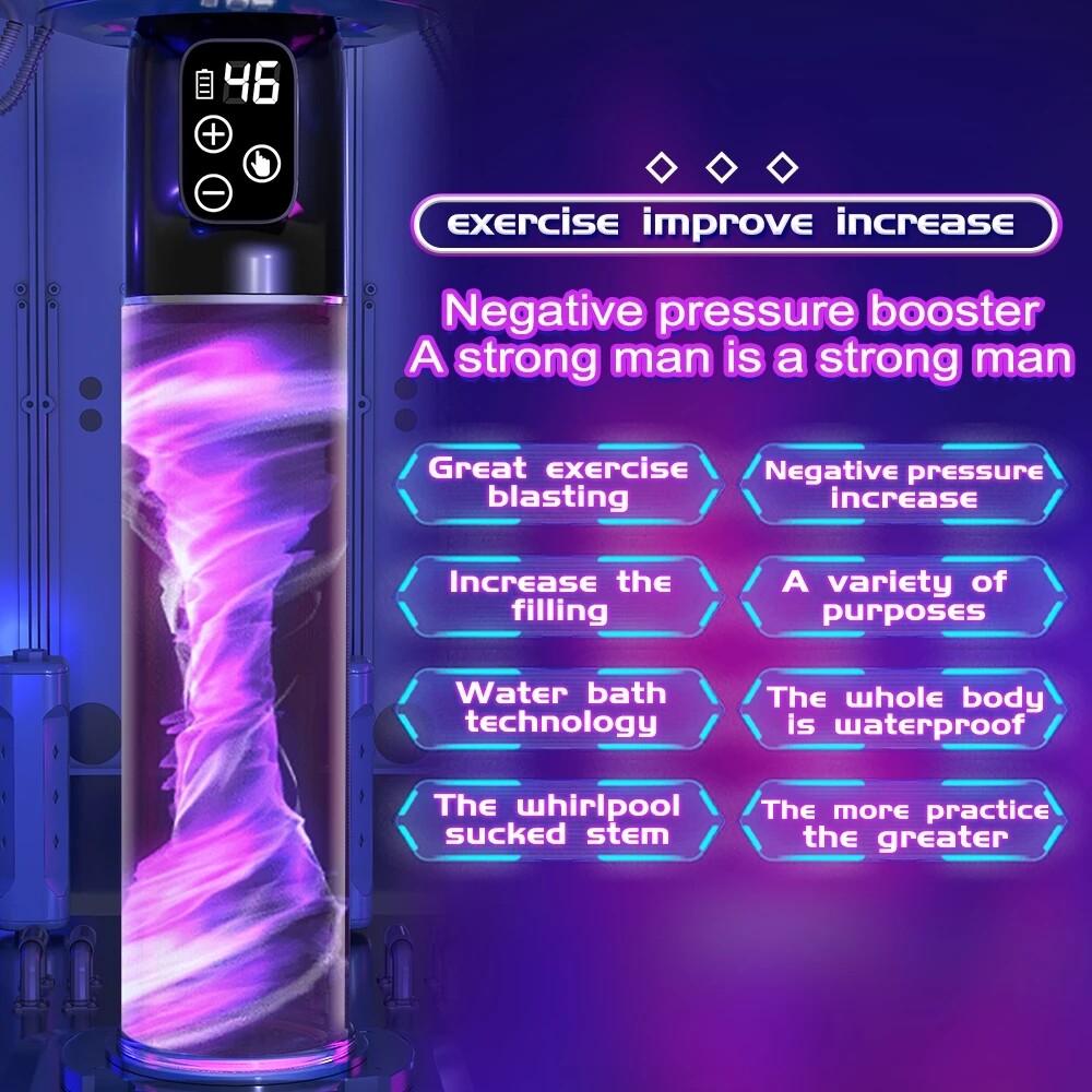 Penis Vacuum Sucking Pump Enhancer Digital LED Display Male Men Enlarger Growth