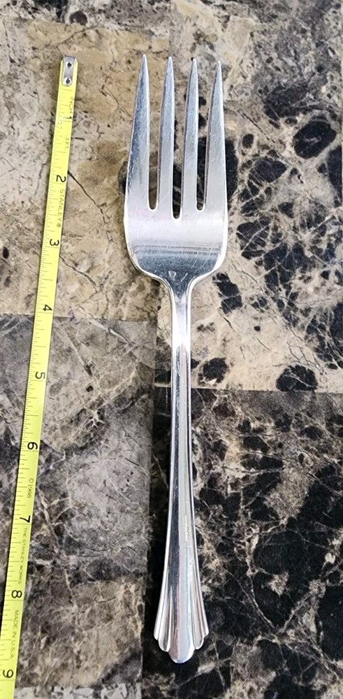 AMERICAN SILVER CO c1929- TALISMAN SILVERPLATED MEAT SERVING FORK 🍠 🥩