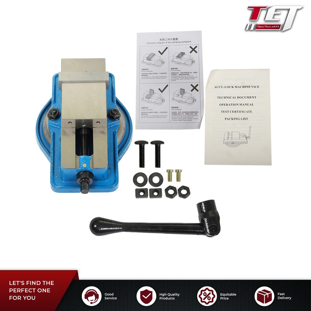 3" Milling Machine Lockdown Vise With 360 Swiveling Base High Precision