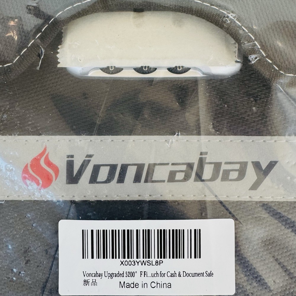 Voncabay 5200℉ Fireproof Document Bag with Combination Lock