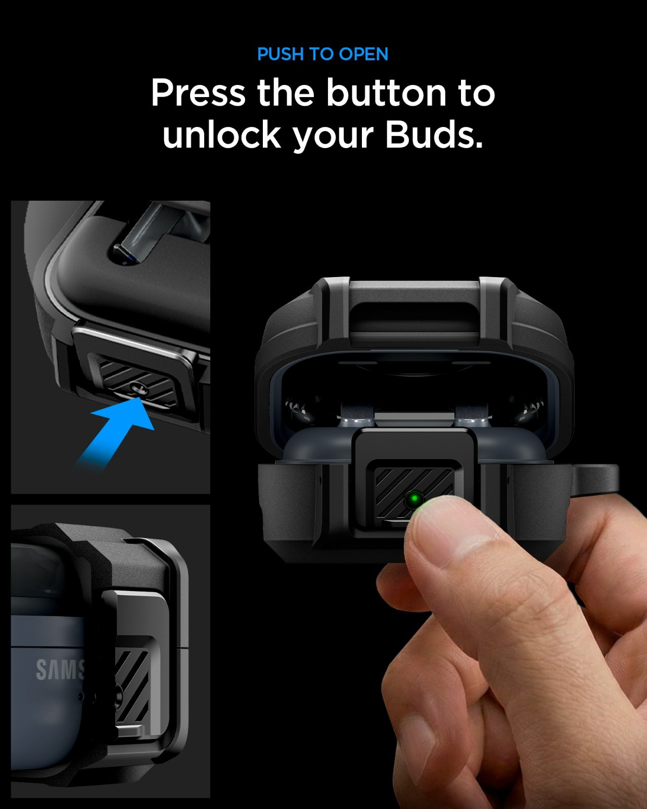 For Galaxy Buds 4 / 4 Pro | Spigen Lock Fit Secure Protection Case