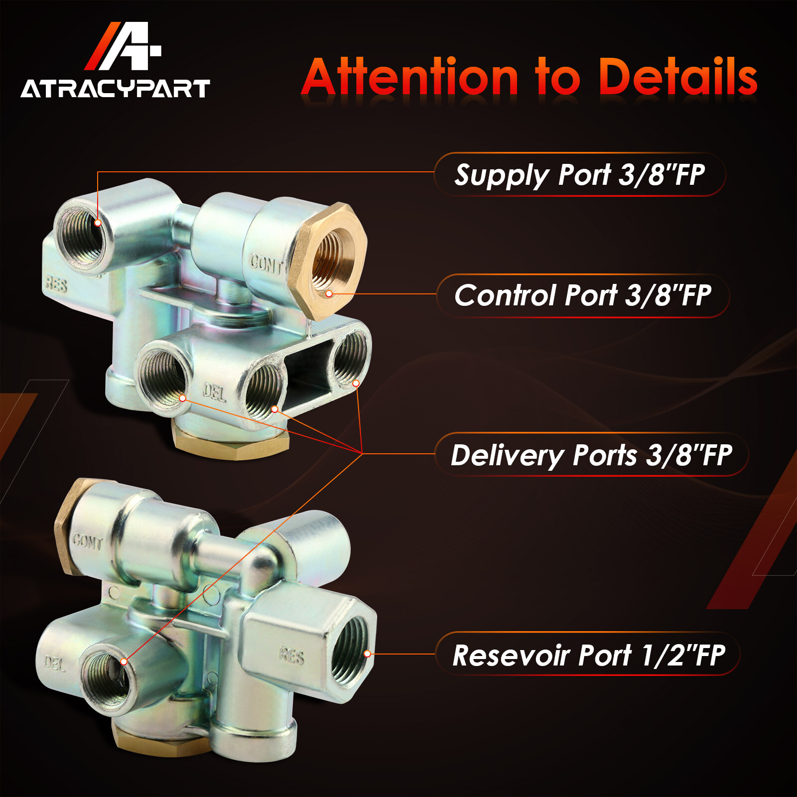 Trailer Spring Parking Brake Control Valve Replaces Sealco 110500 110500X 065438
