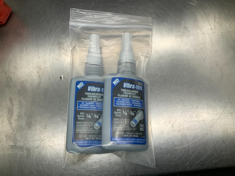 (2) Vibra-Tite 122 Threadlocker 1.69oz