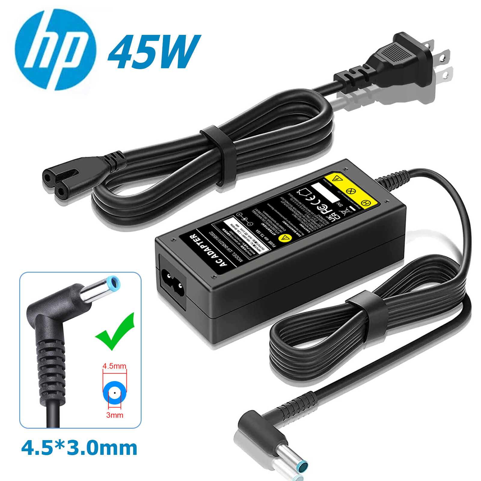 45W 19.5V 2.31A AC Adapter Charger For HP Laptop Power Supply Cord 4.5*3.0mm US