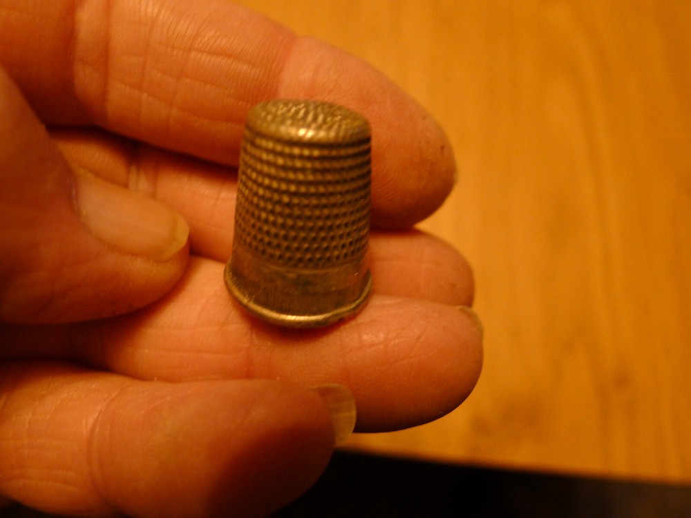 Silvered Finger Thimble.. .. Size 7... Used Condition