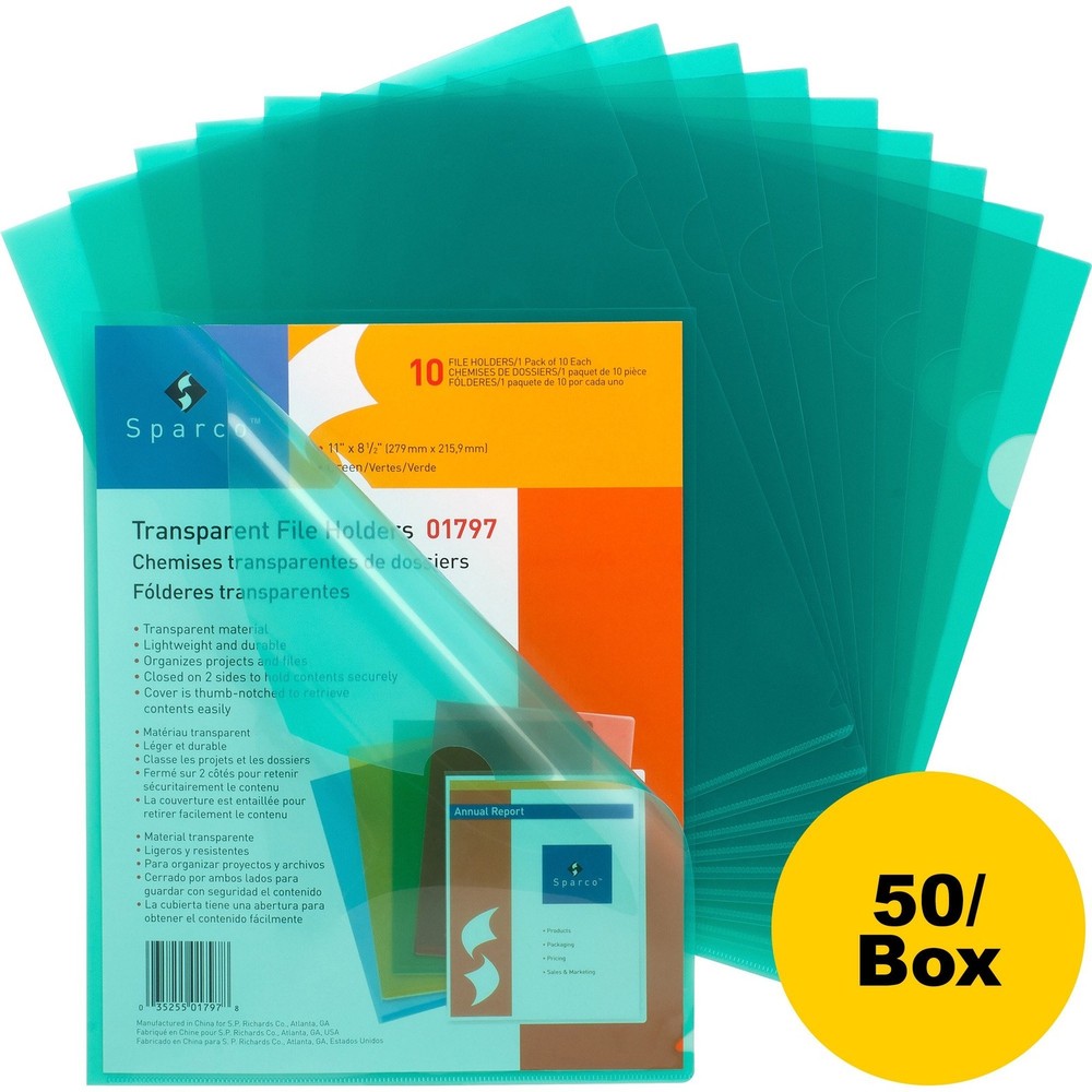 Business Source Transparent Poly File Holders