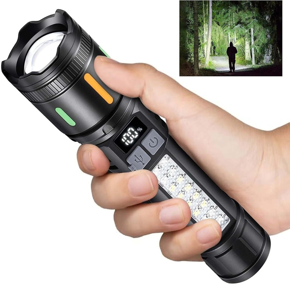 Tactical Flashlight 3000 Lumens Portable IPX6 Waterproof Shockproof Dustproof