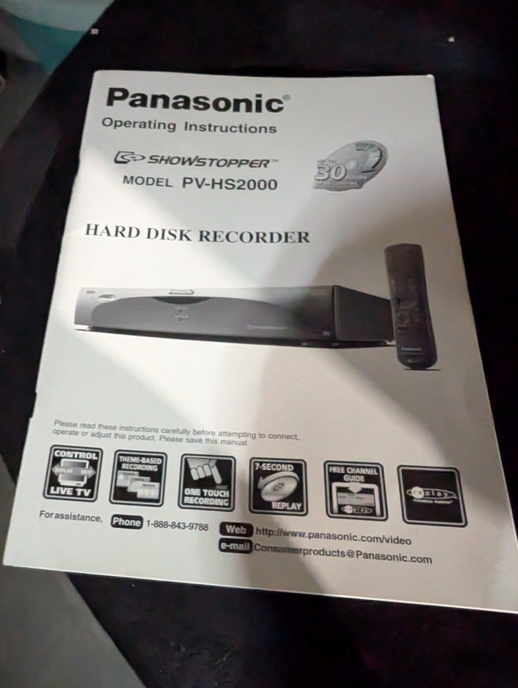 2000 PANASONIC PV-HS2000 SHOWSTOPPER RECORDER