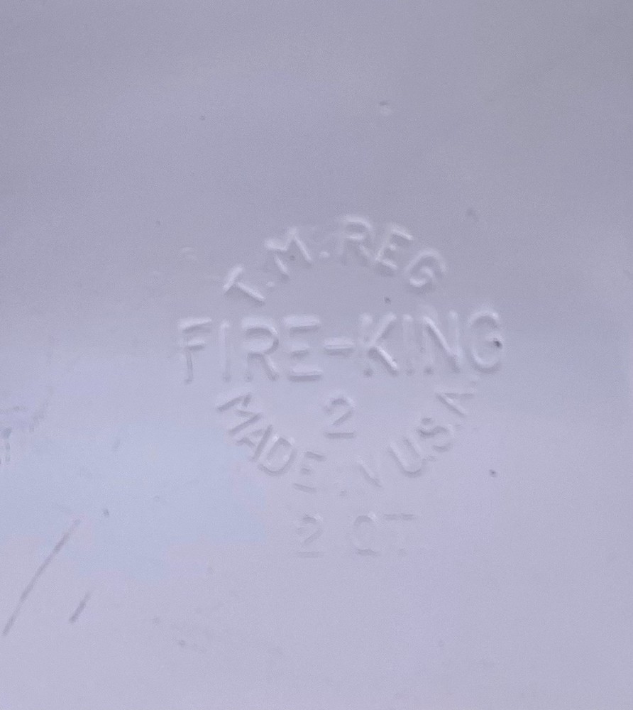 Fire King Casserole With George’s Briars Fruit Pattern. 2 Quart.