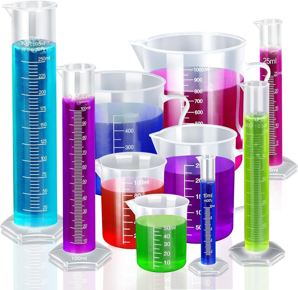 Comprehensive 10-Piece Graduated Cylinder & Beaker Set – Precision Measuring