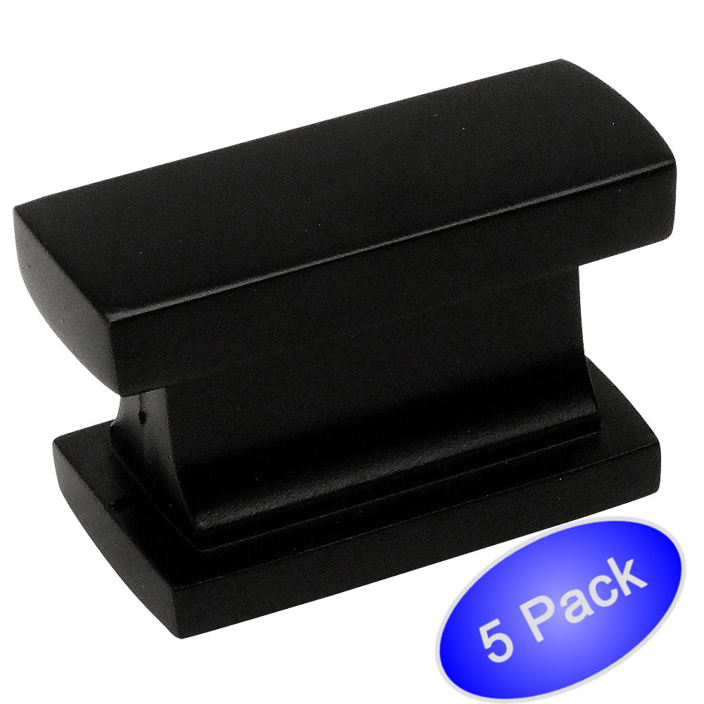 *5 Pack* Cosmas Cabinet Hardware Flat / Matte Black Contemporary Knobs #701FB