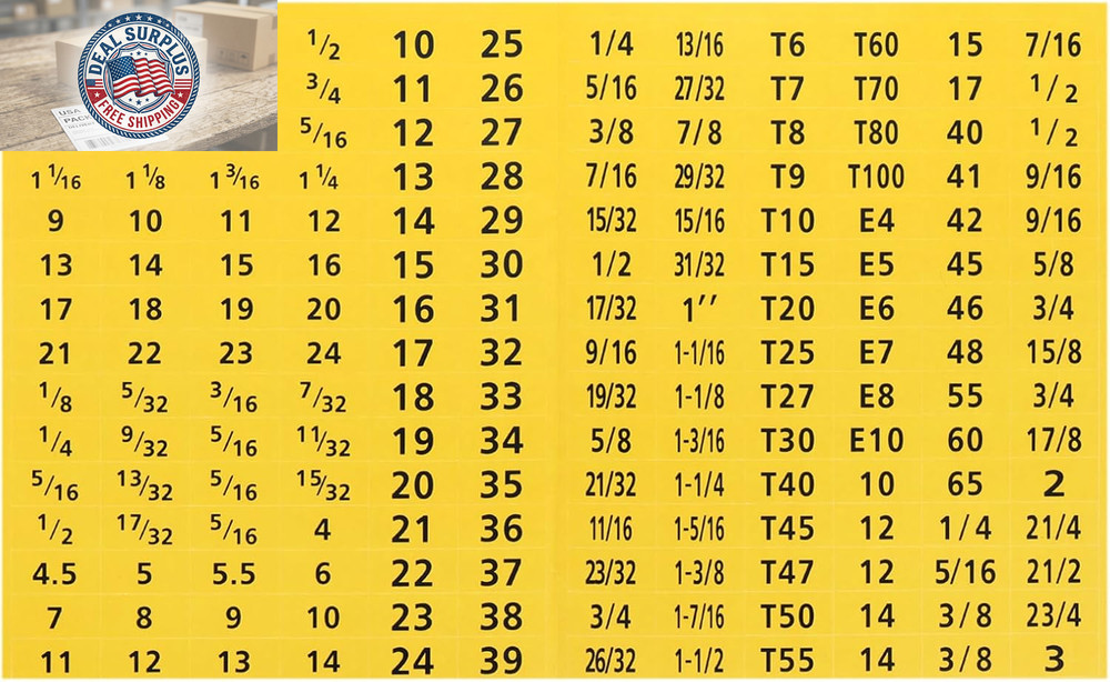 Tool Box Labels, 4 Set 180 Toolbox Decals Wrench Socket Size Stickers for Socket