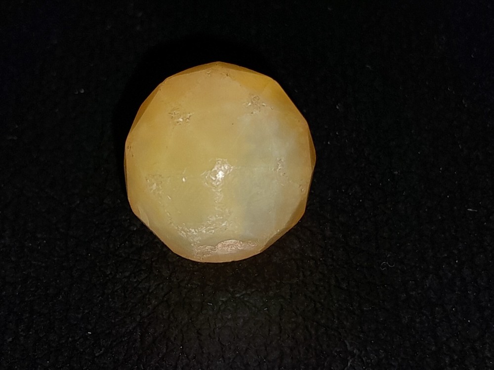 Ancient Yellow Fluorite Bead 15 MM
