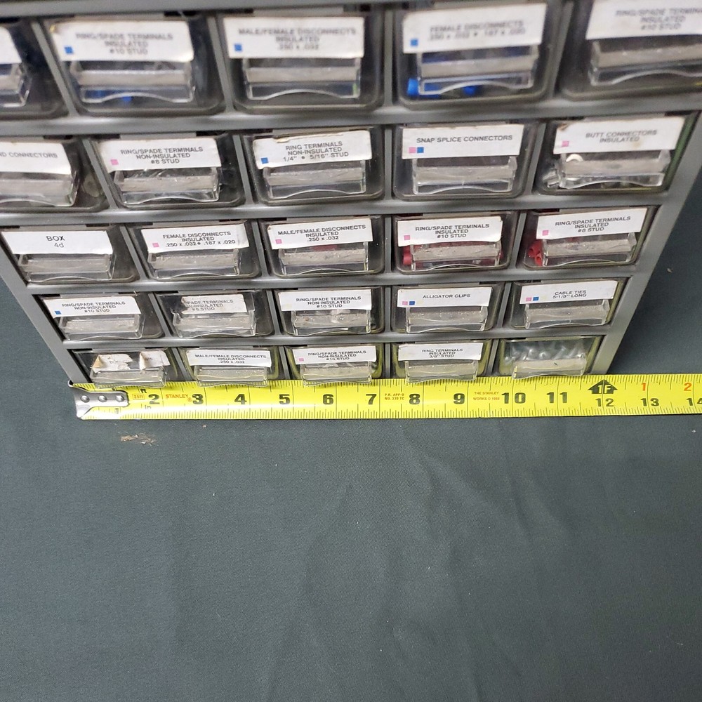 Plastic Storage 25 Drawers Workshop Organizer with Some Contents + Extra Partial