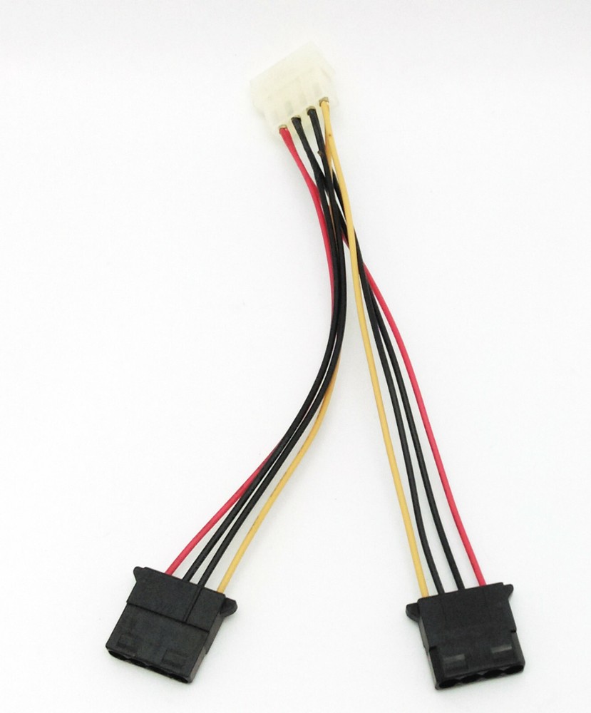 NEW 2-PACK Internal Power Supply 4Pin Y Adapter Cable,Molex PC Peripheral Plug