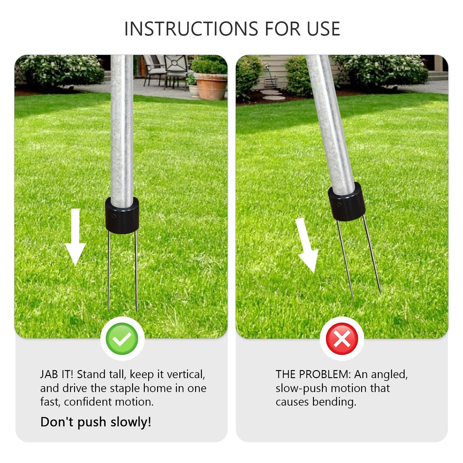 HUAALIUCHE Landscape Staples Driver, 39’’ Sod Staple Garden Stakes...